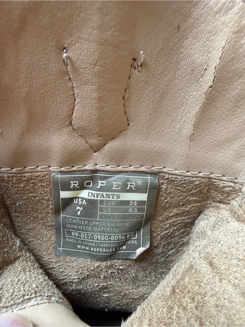 Roper Square Toed Infant Boot Size 7